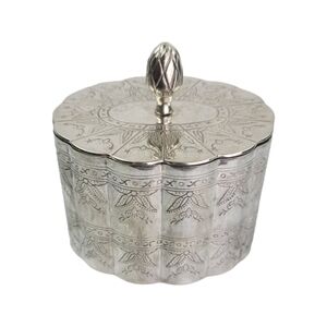 Vintage Elegant Silver Jewelry Box Victorian Princess Floral Vanity Antique Home